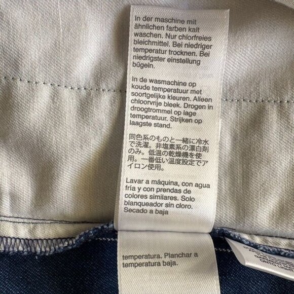 J. Crew Indigo Stripe Paper Bag Loose Fit Straight Leg Trouser Pants Size 10 - Picture 14 of 16